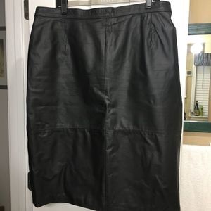 Real vintage black leather skirt